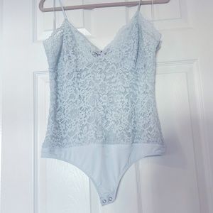 Express Light Baby Blue Lace Bodysuit